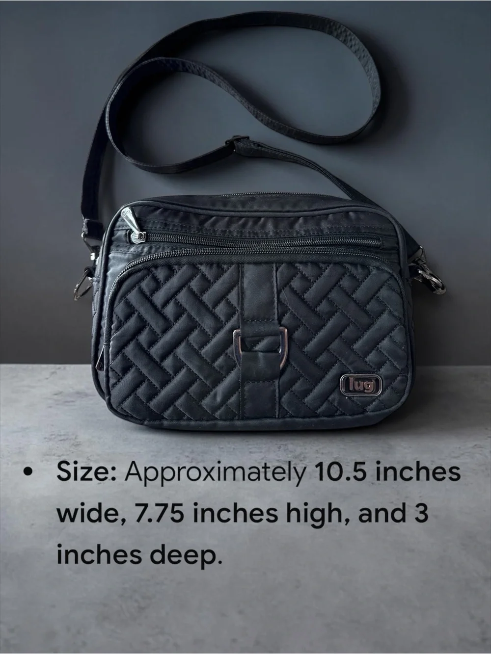Lug Carousel RFID Black Quilted Crossbody Bag Entry Travel Purse Organizer